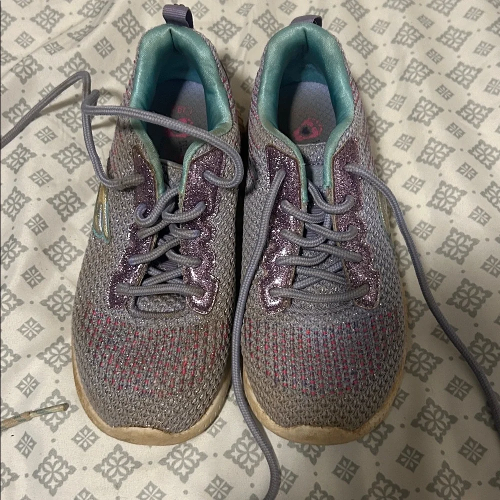 Skechers Knit Sneakers in Gray and Teal - 13.5 - Picture 2 of 4